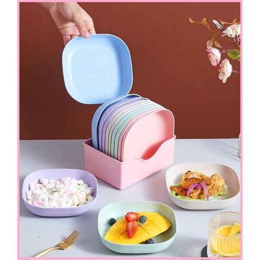10 Pcs Plates With Stand Multi-Color